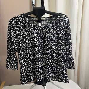 Michael Kors Monochrome Floral Blouse
